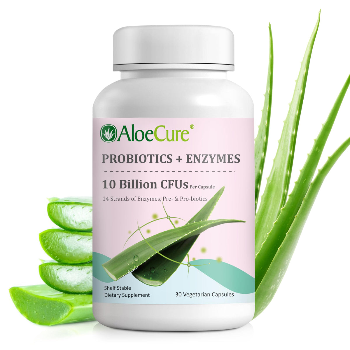 AloeCure Probiotic Prebiotics 10 Billion CFU capsule front view