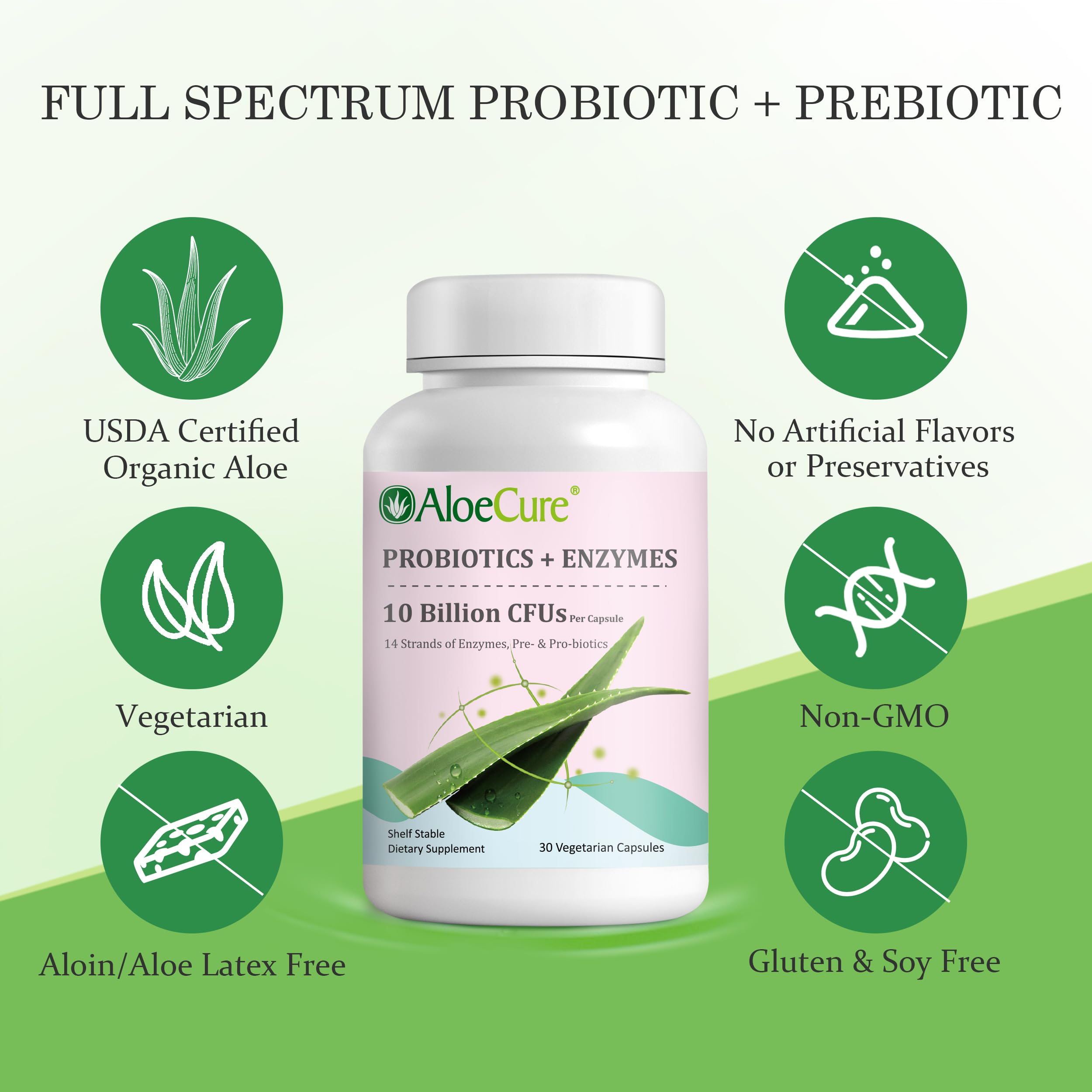 AloeCure Probiotic Prebiotics 10 Billion CFU ingredients list