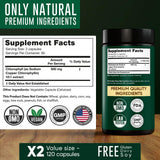Alpha Flow Chlorophyll Capsules 600mg with fresh greens