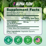 Alpha Flow Chlorophyll Liquid Drops on a kitchen counter
