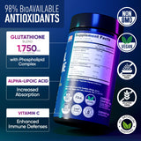 Alpha Flow High Potency Glutathione Supplement side view showing capsule detail