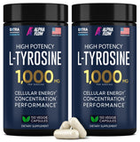 Alpha Flow L Tyrosine 1000mg double pack front view