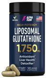 Alpha Flow Liposomal Glutathione Capsules front view with packaging