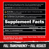 ALPHA LION Gains Candy MitoBurn Fat Burner Capsules close-up of label