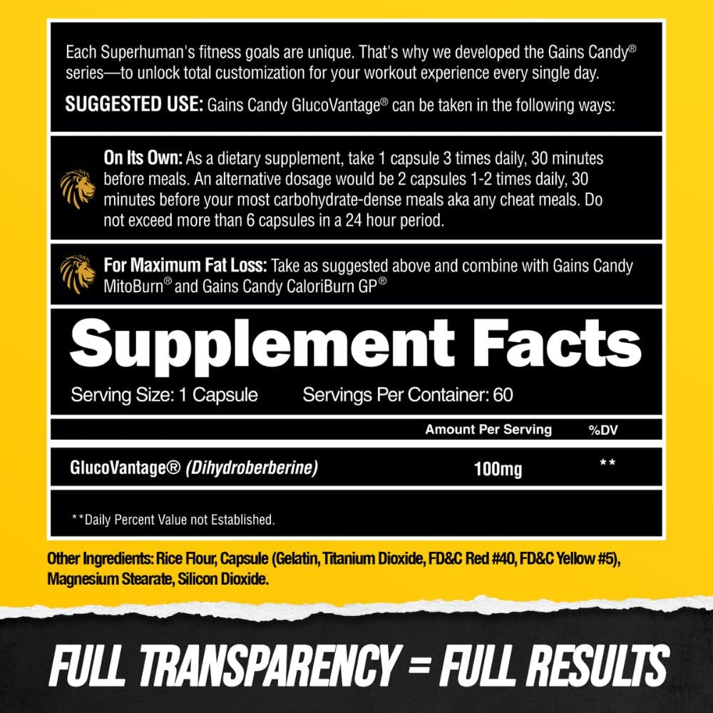ALPHA LION GlucoVantage Fat Burner 50g side view