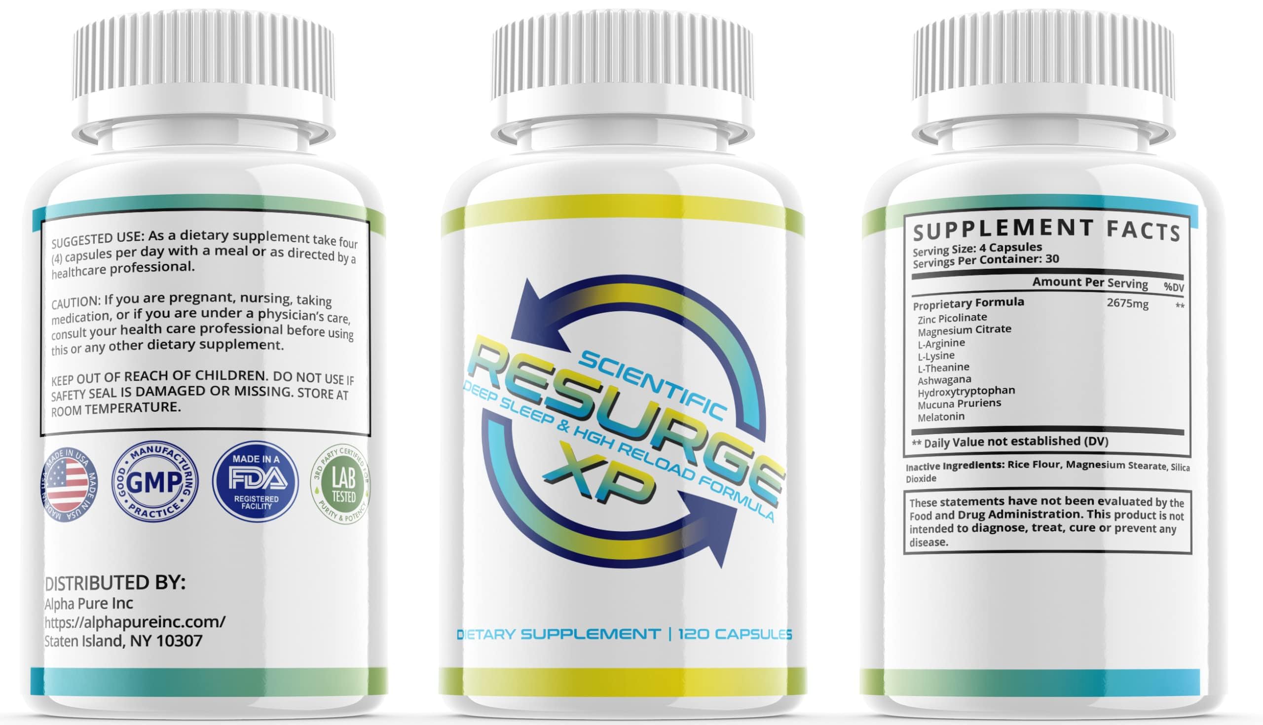 Alpha Pure Sleep Supplement capsules on a table