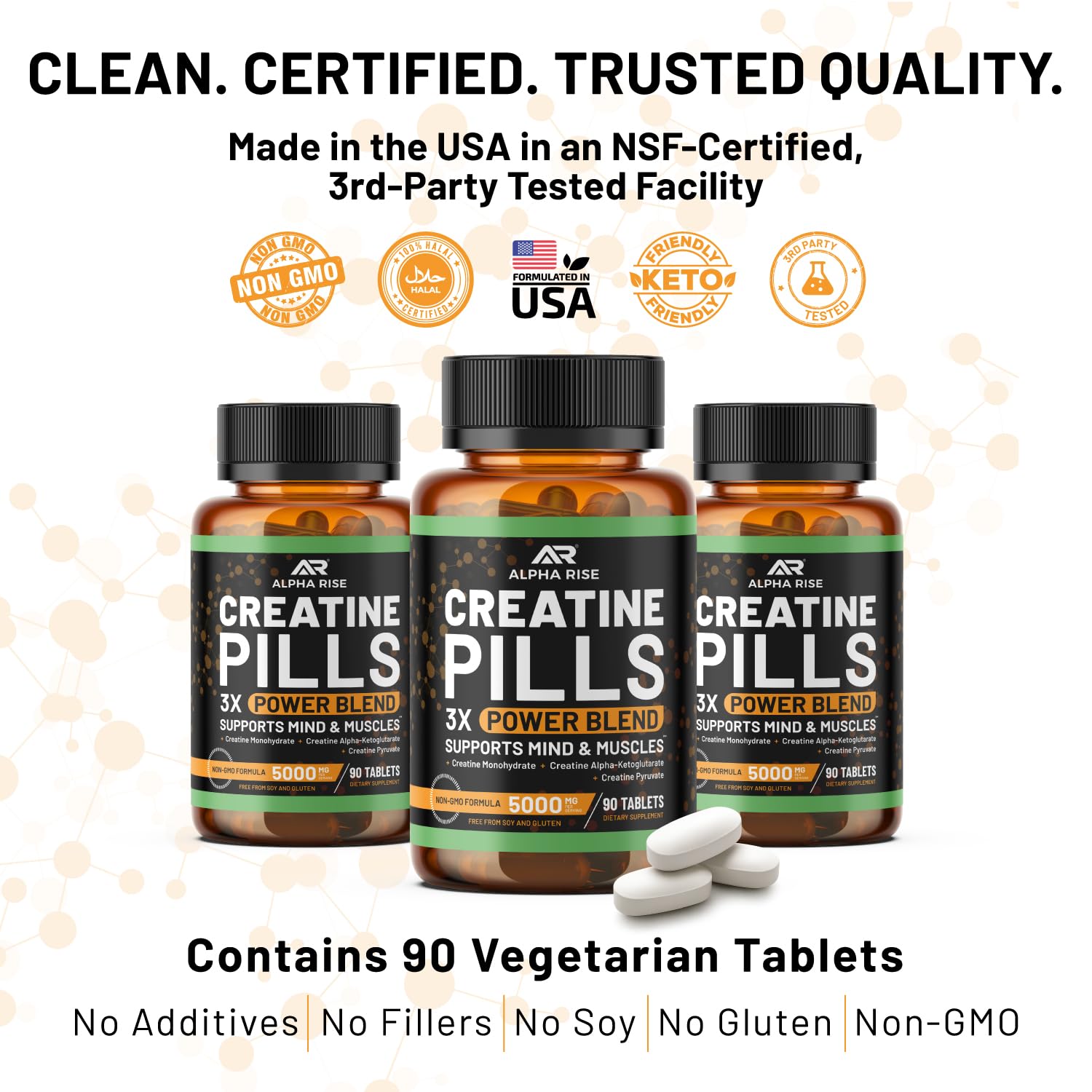 ALPHA RISE Creatine Pills in a gym bag setting