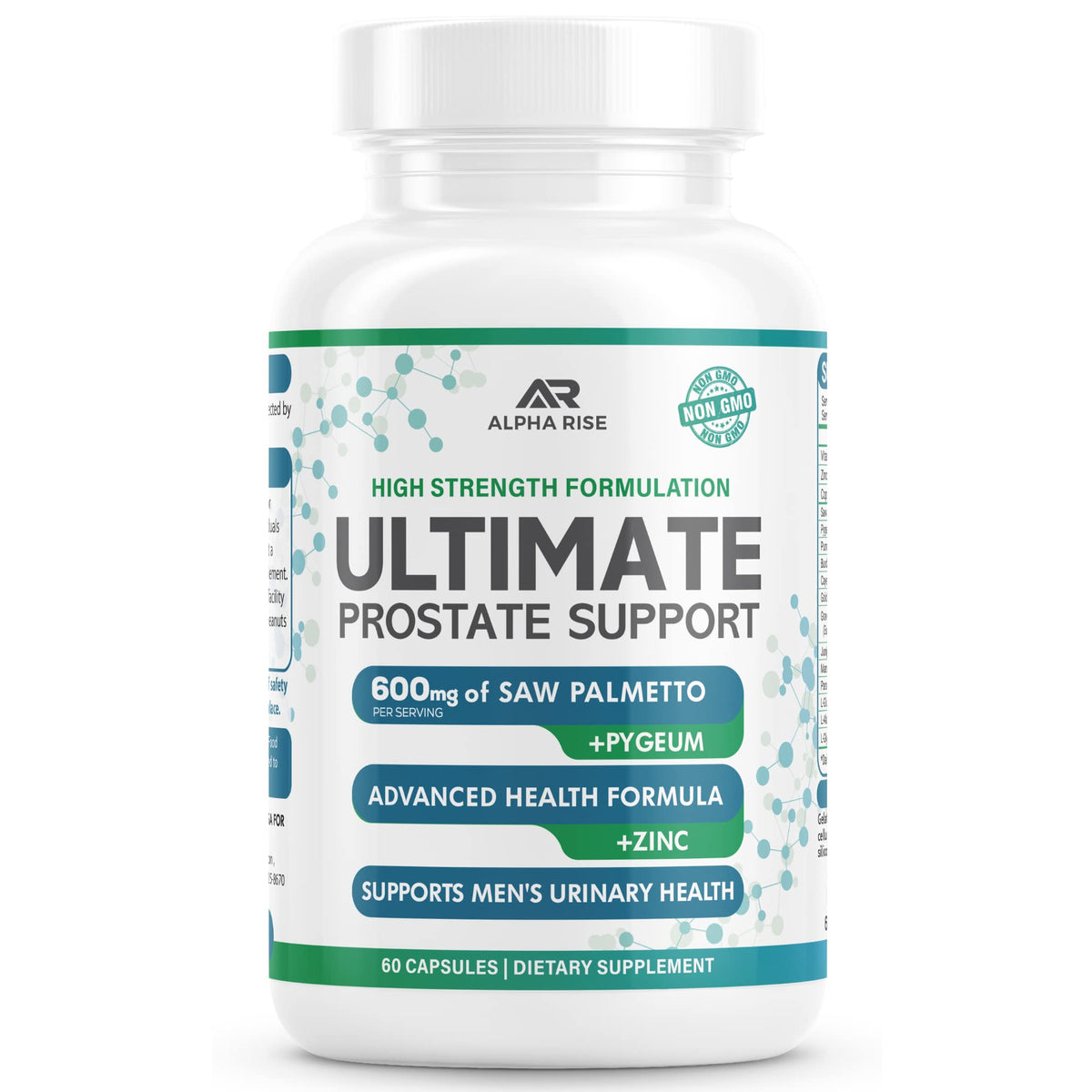 ALPHA RISE Saw Palmetto Prostate Health Supplement bottle front view