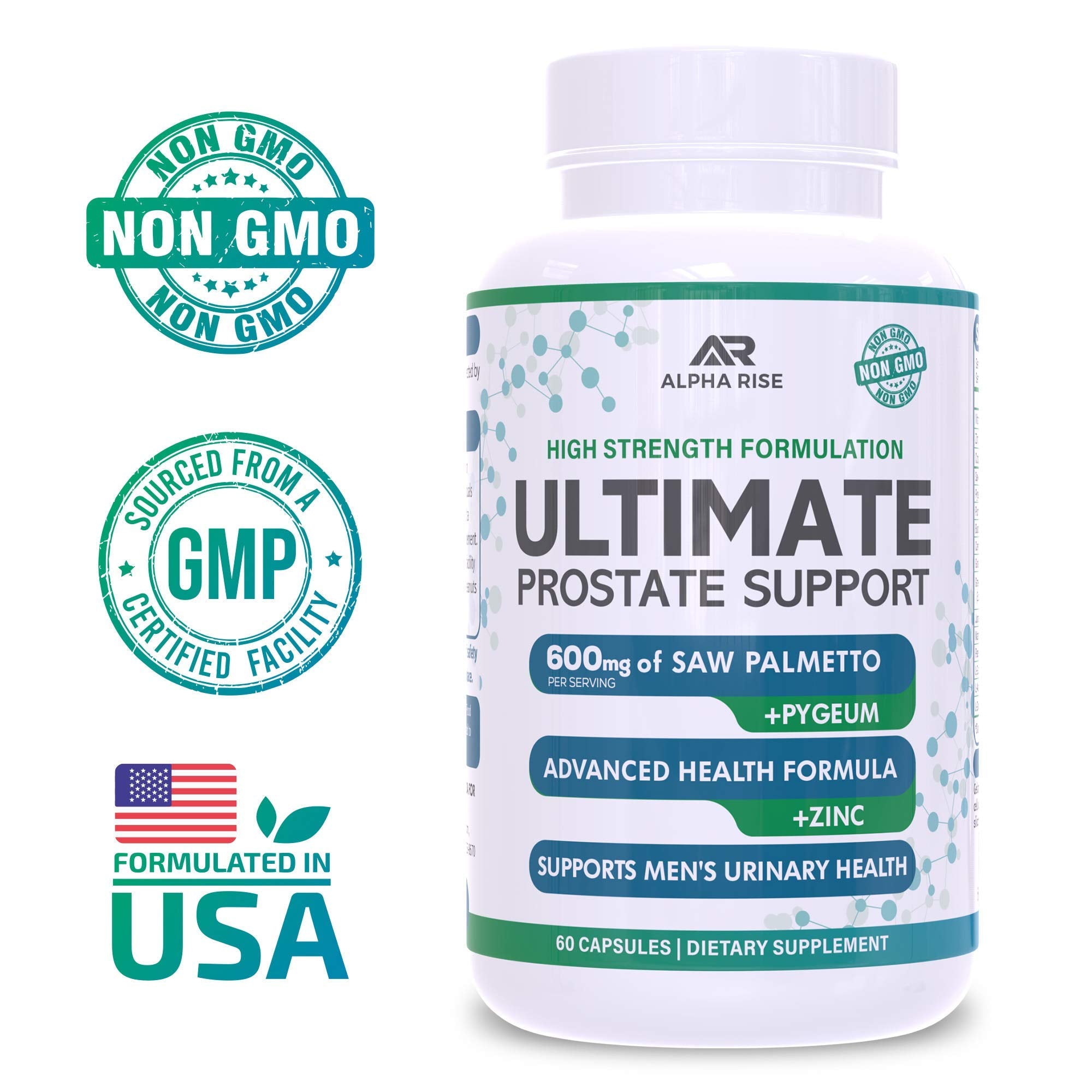 ALPHA RISE Saw Palmetto Supplement bottle side view