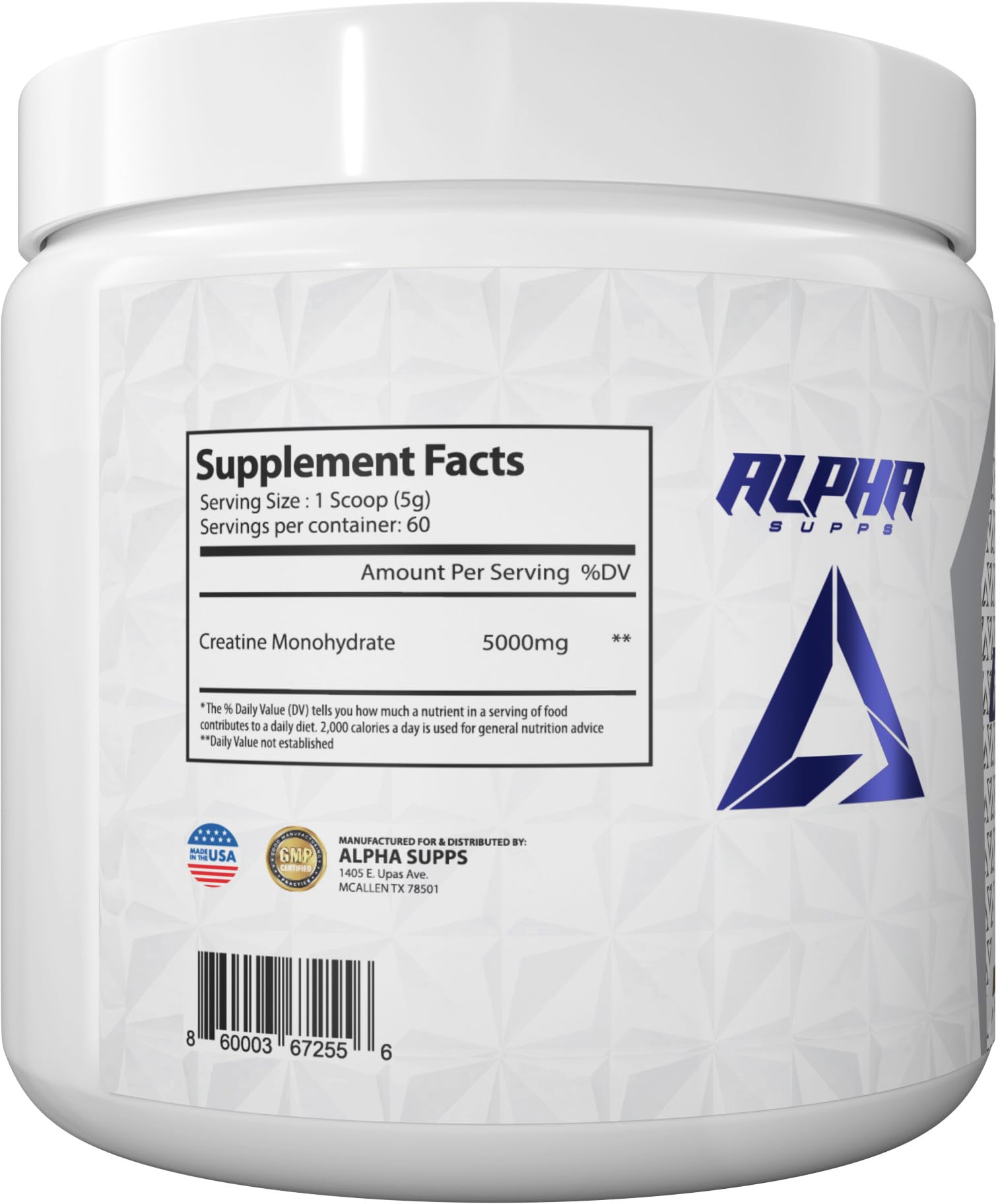 Alpha Supps Creatine Monohydrate 300g packaging