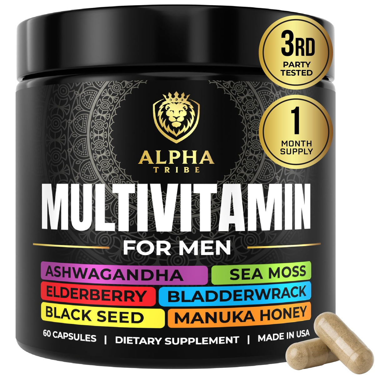 Alpha Tribe Men's Daily Multivitamin front view of packaging