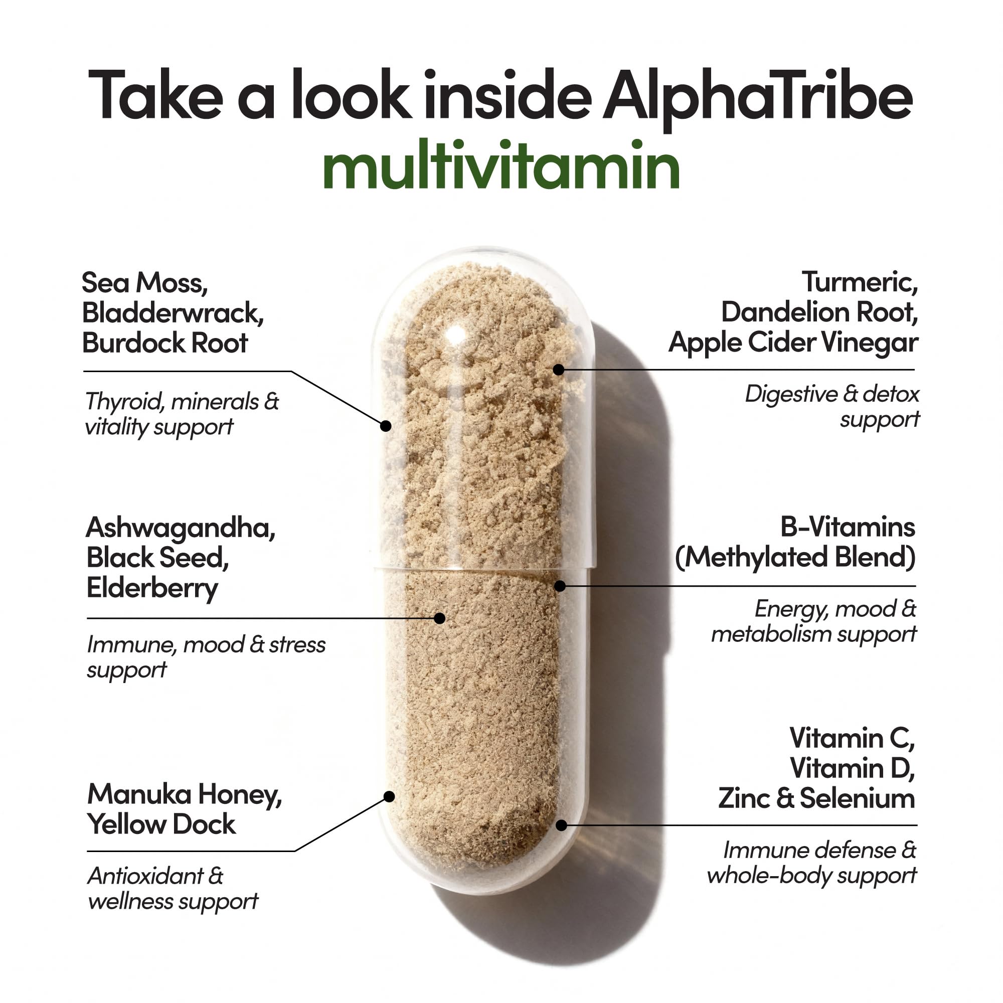 Alpha Tribe Men's Daily Multivitamin ingredients list