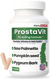 AlphaHealth+ Saw Palmetto Prostate Support 600mg capsules front view