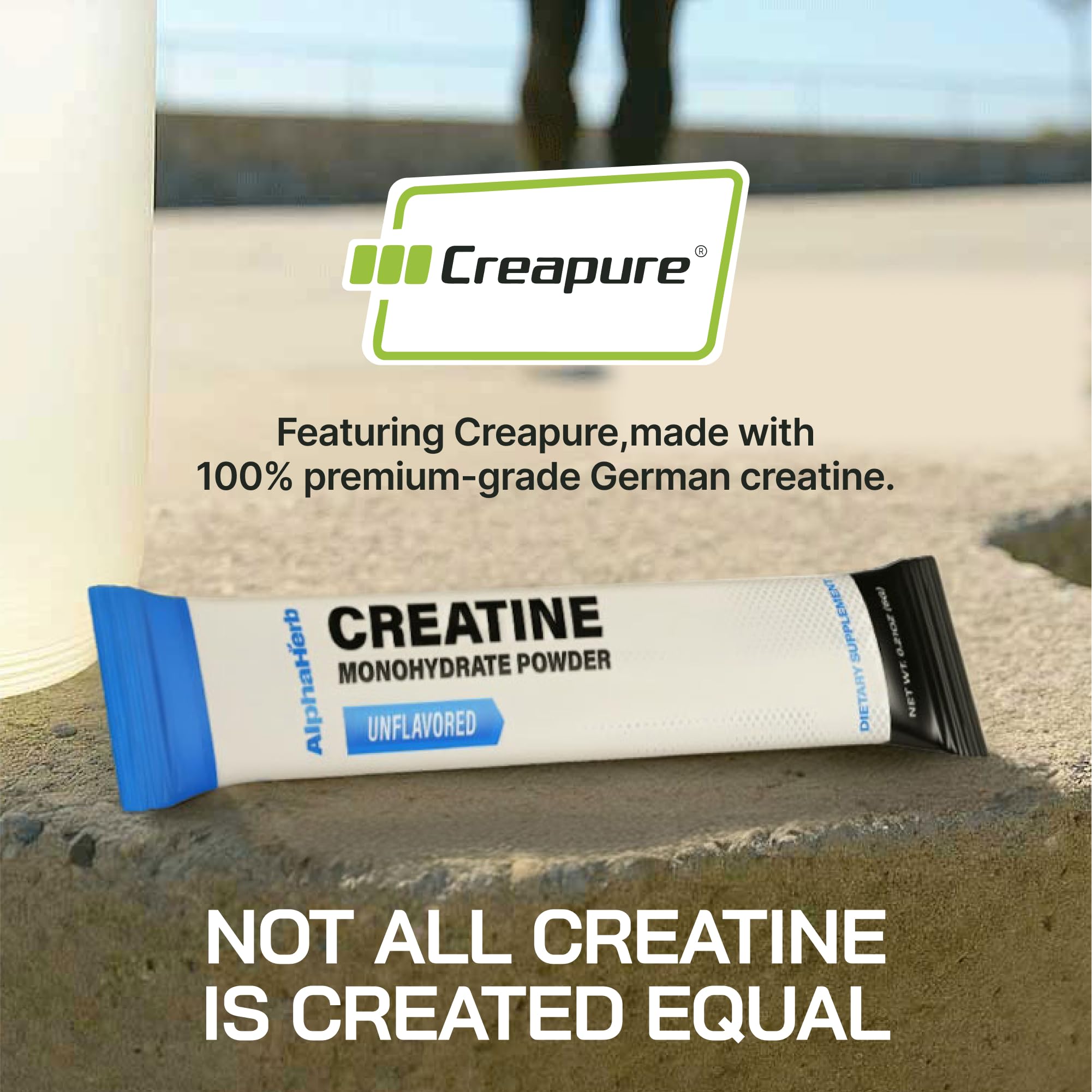AlphaHerb Creapure Creatine Monohydrate packaging details
