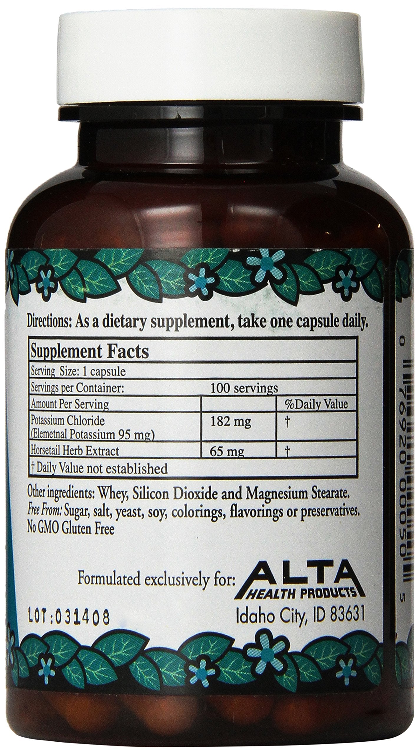 Alta Health Potassium Chloride Supplement 100g packaging details