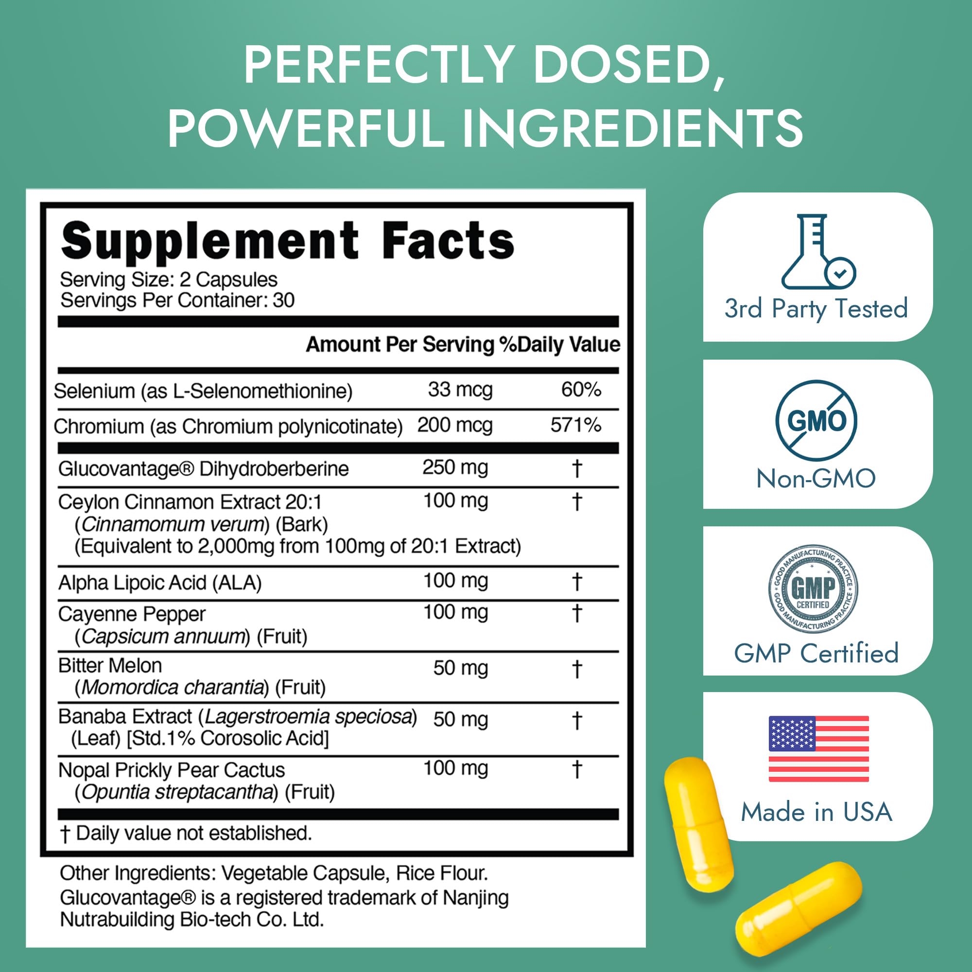 Altavida Berberine Supplement ingredients list on the back of the bottle