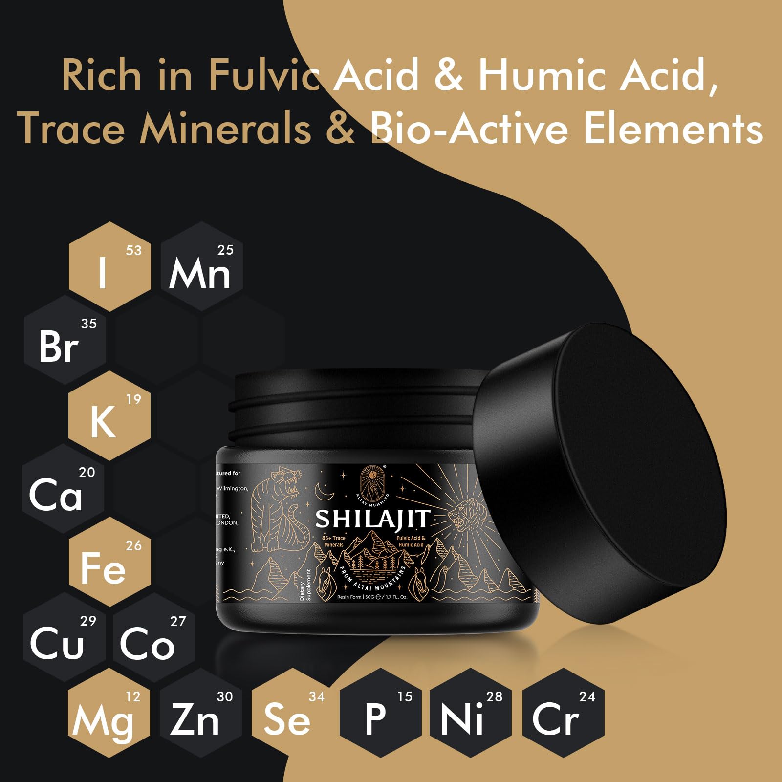 ALTAY MUMMIYO Shilajit Resin jar with packaging