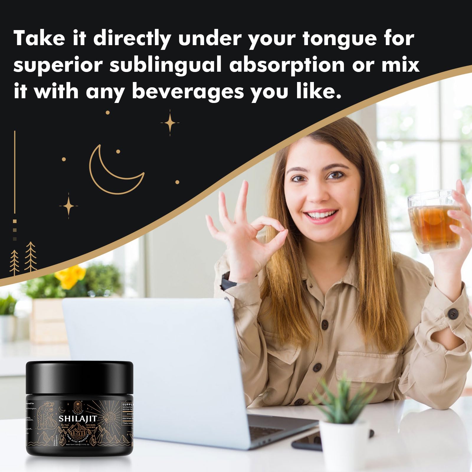 ALTAY MUMMIYO Shilajit Resin with natural background