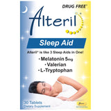 Alteril Sleep Aid Tablets packaging front view, 30 count