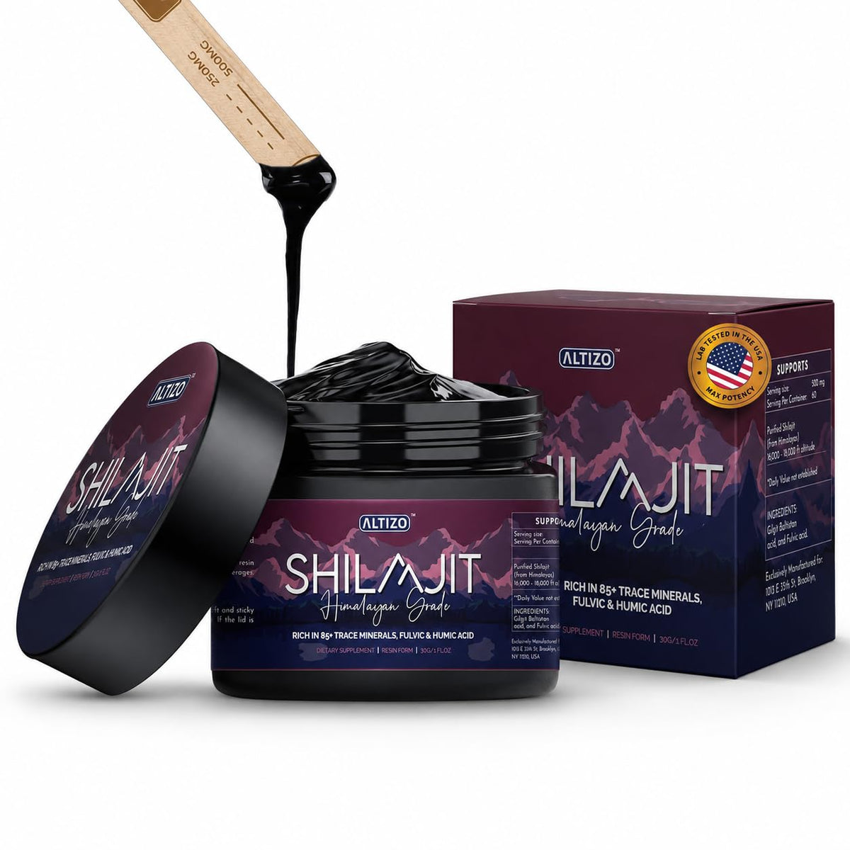 Altizo Pure Himalayan Shilajit Resin front view