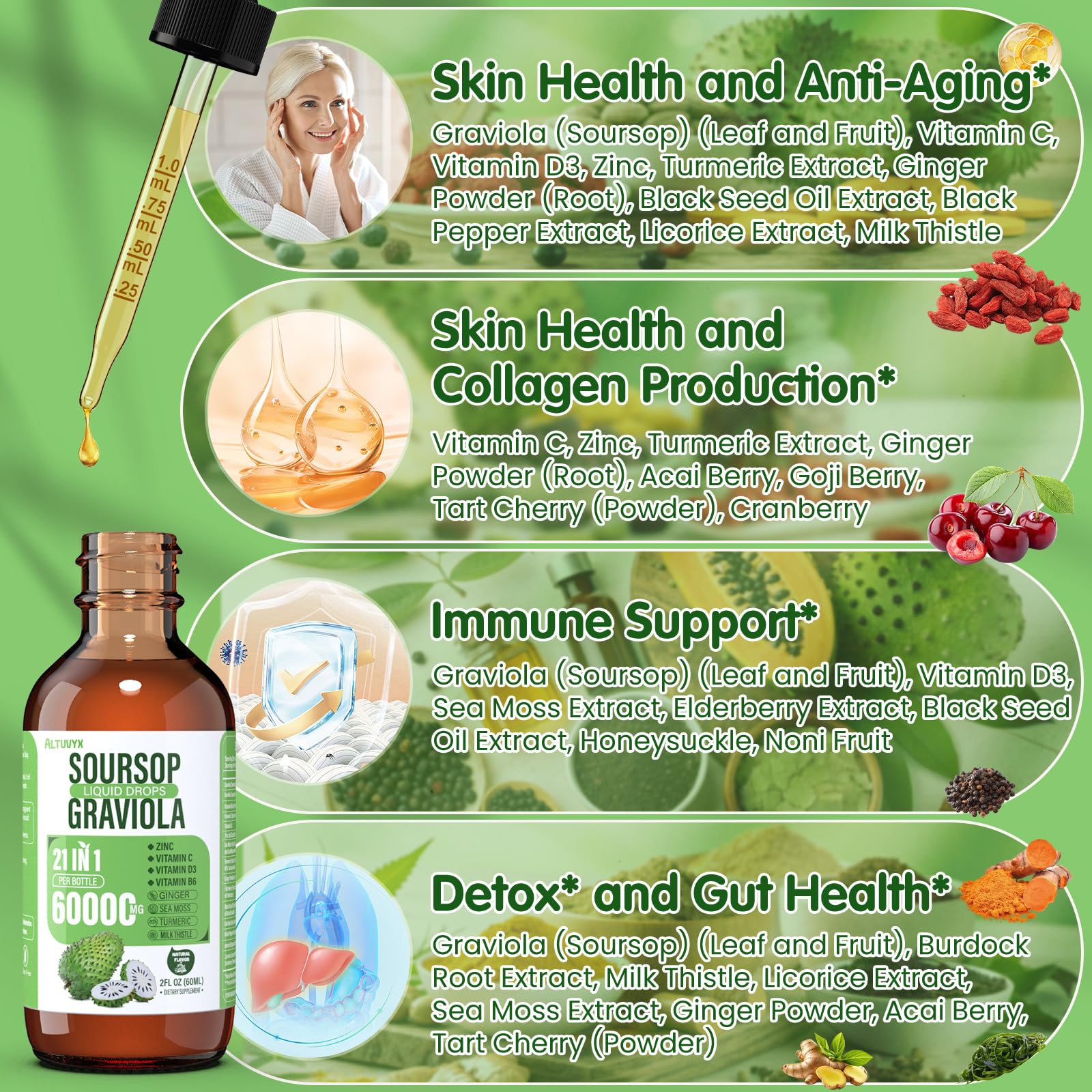 Altuvyx Soursop Liquid Drops packaging side view