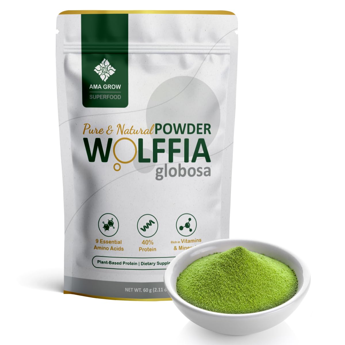 AMA GROW Wolffia Superfood 60g front view