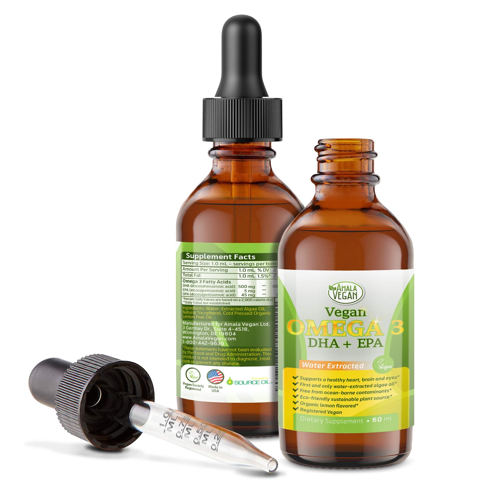 Amala Vegan Omega-3 Algae Oil 113g front view