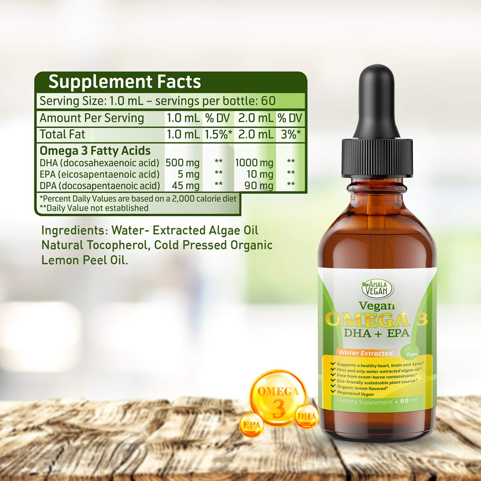 Amala Vegan Omega-3 Algae Oil packaging