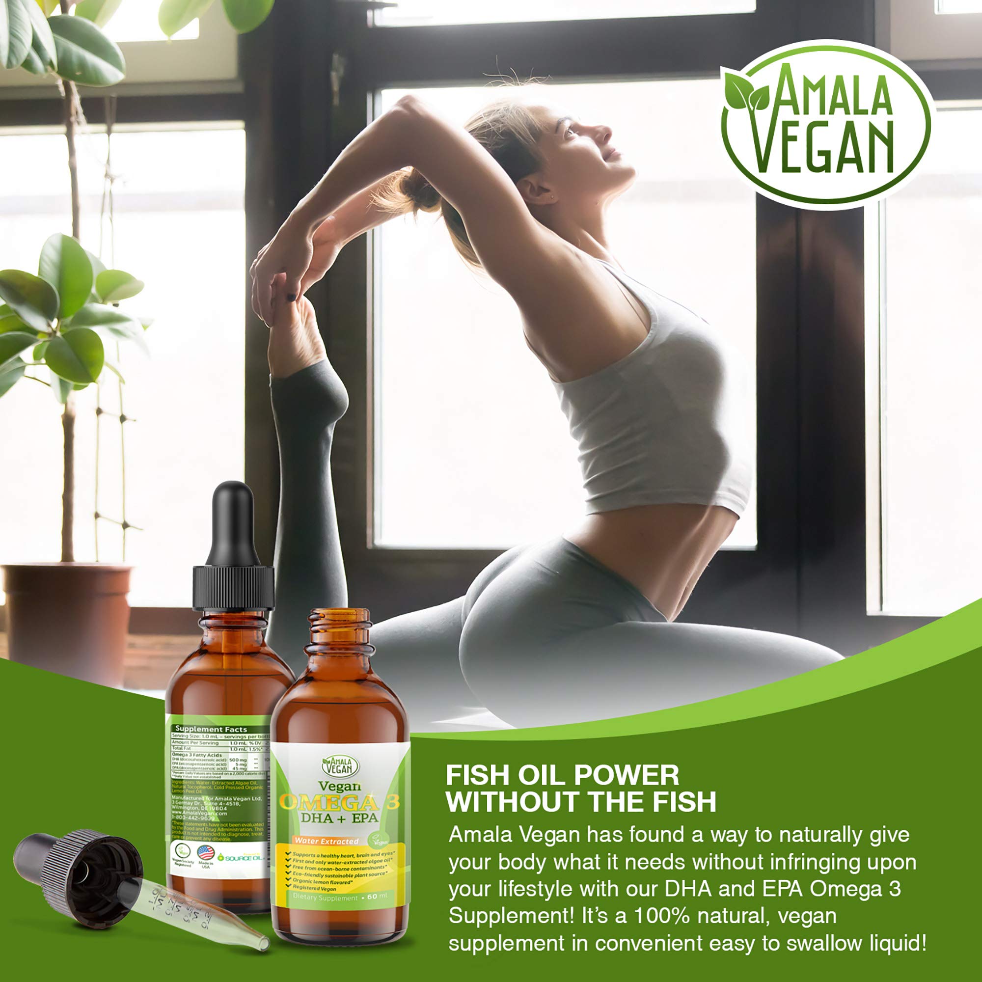 Amala Vegan Omega-3 Algae Oil with lemon oil