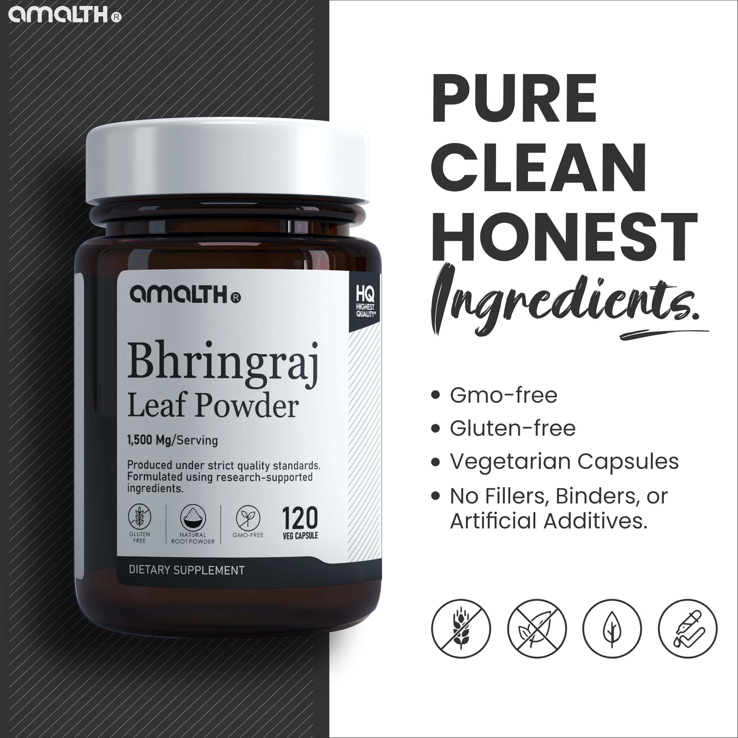 AMALTH Bhringraj Leaf Powder Capsules 1500mg ingredients list