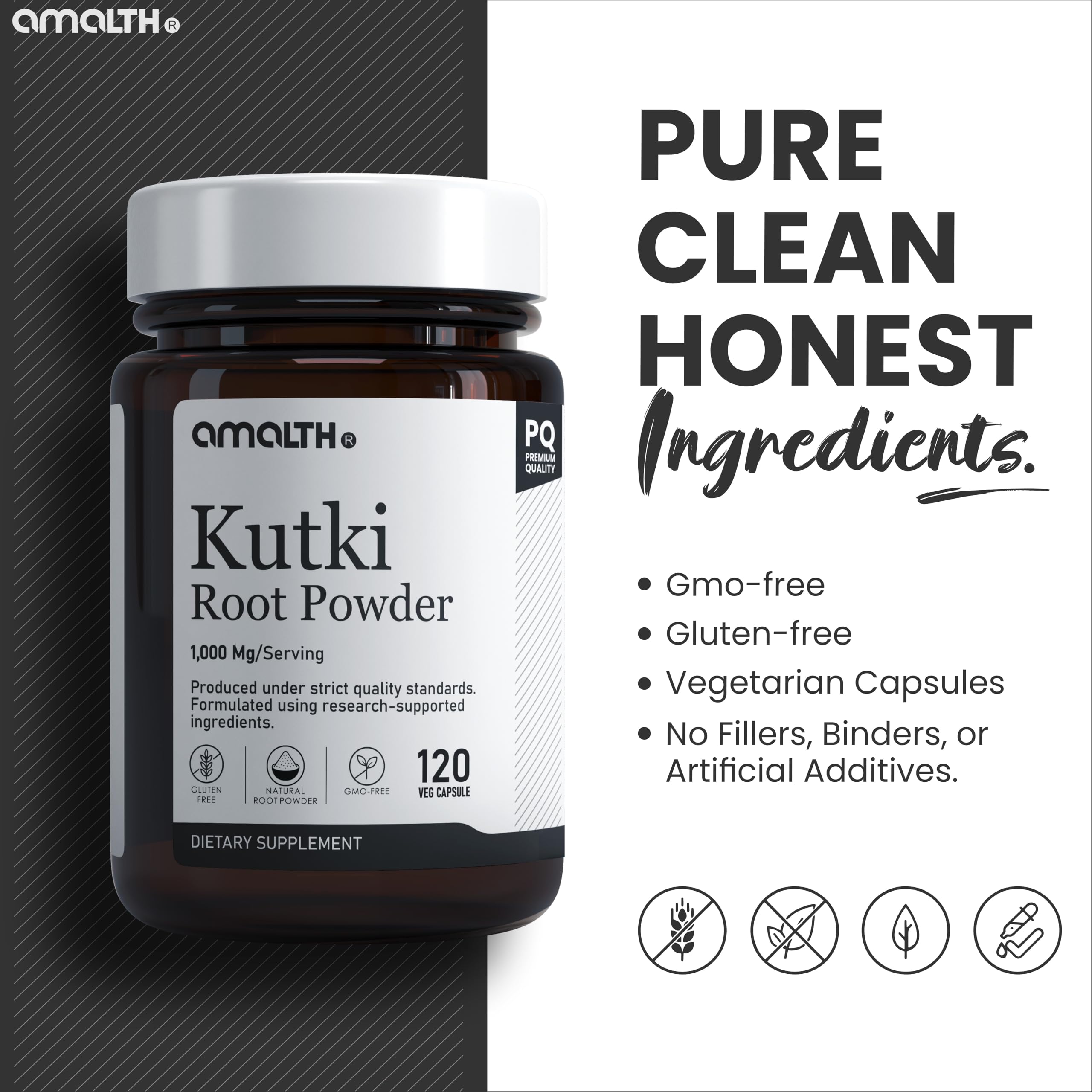 AMALTH Kutki Capsules 1000mg lifestyle scene with herbal background