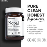 AMALTH Nopal Cactus Extract Capsules 1000mg capsules on a wooden surface