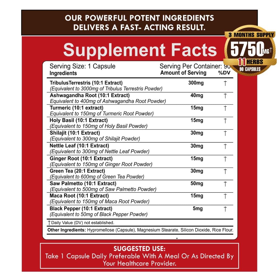 AMALTH Saw Palmetto Herbal Supplement bottle back view