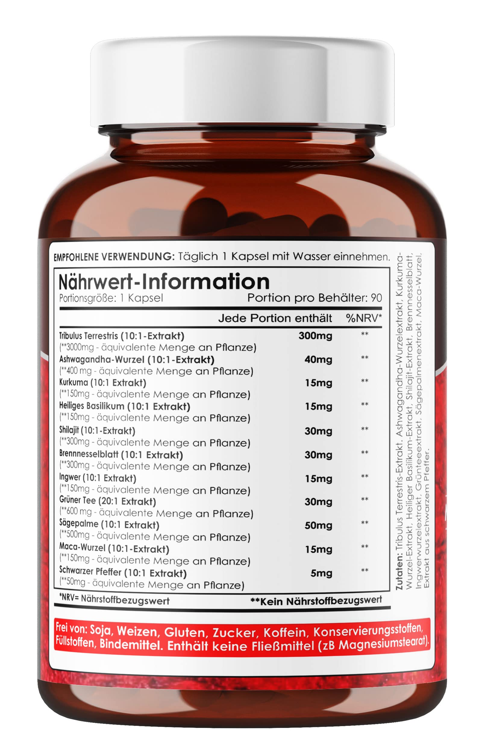 AMALTH Saw Palmetto Herbal Supplement bottle side view