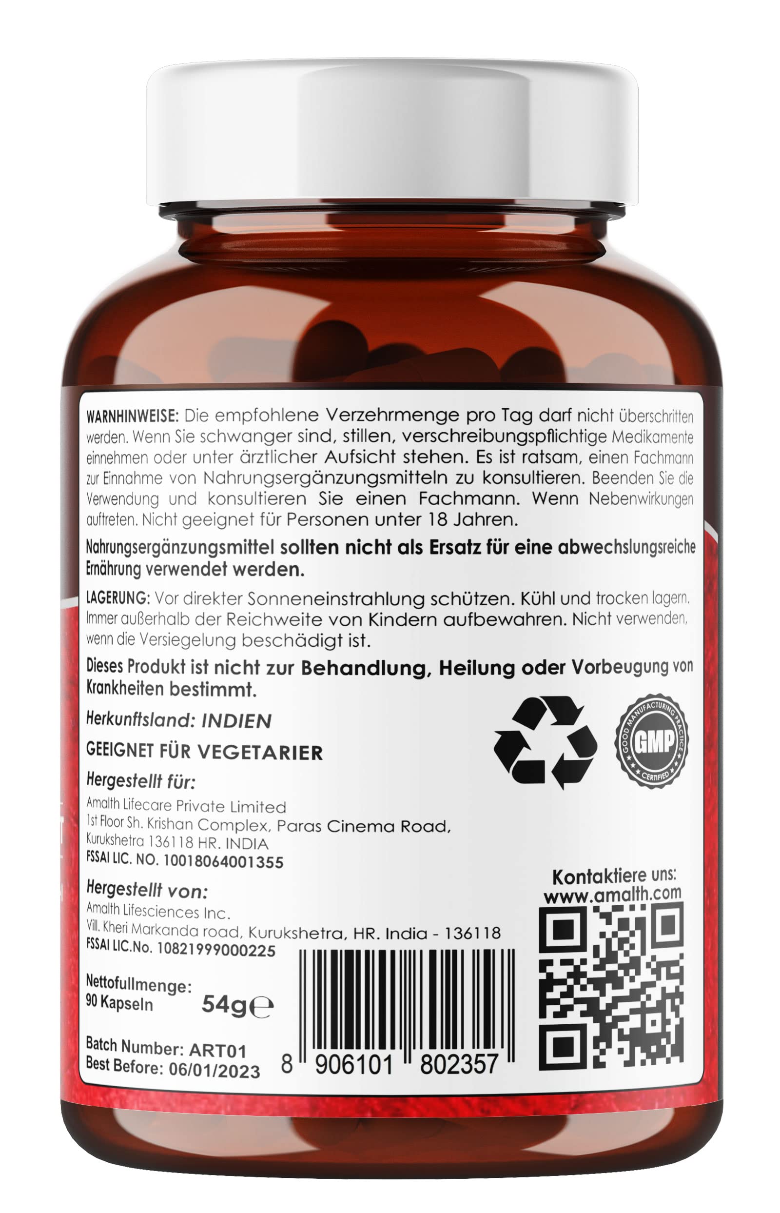 AMALTH Saw Palmetto Herbal Supplement ingredients list