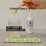 AMANDEAN Glutathione Liquid Antioxidant bottle on a table