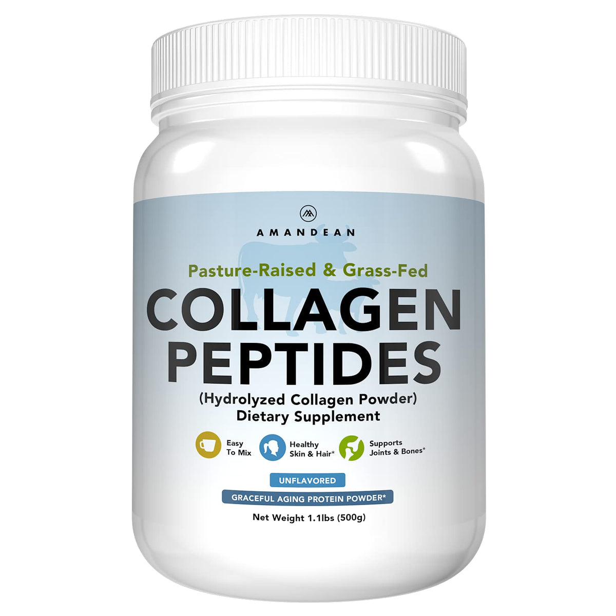 AMANDEAN Grass-Fed Beef Collagen Powder front view packaging