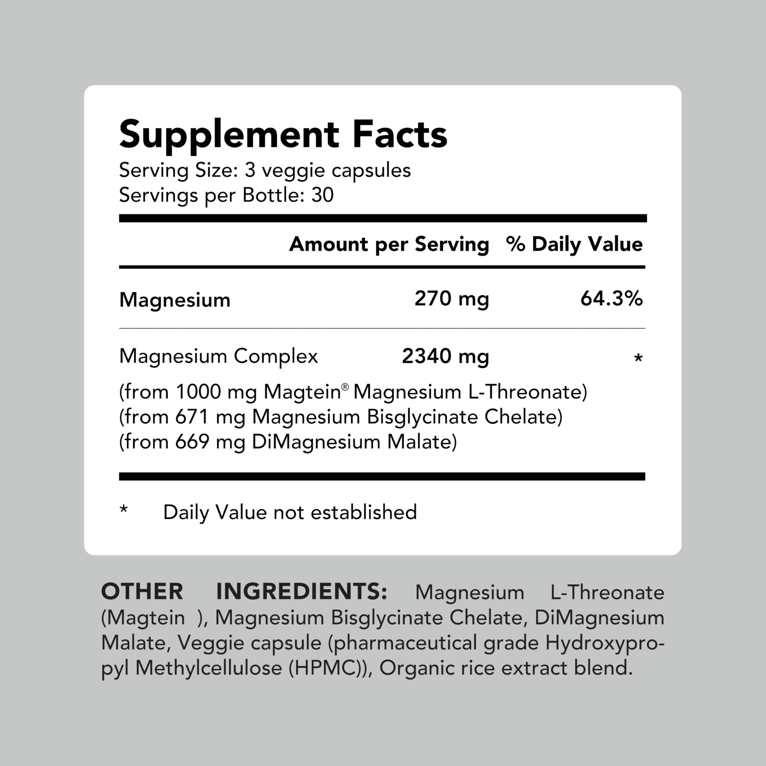 AMANDEAN Magnesium L-Threonate Complex on a wooden table