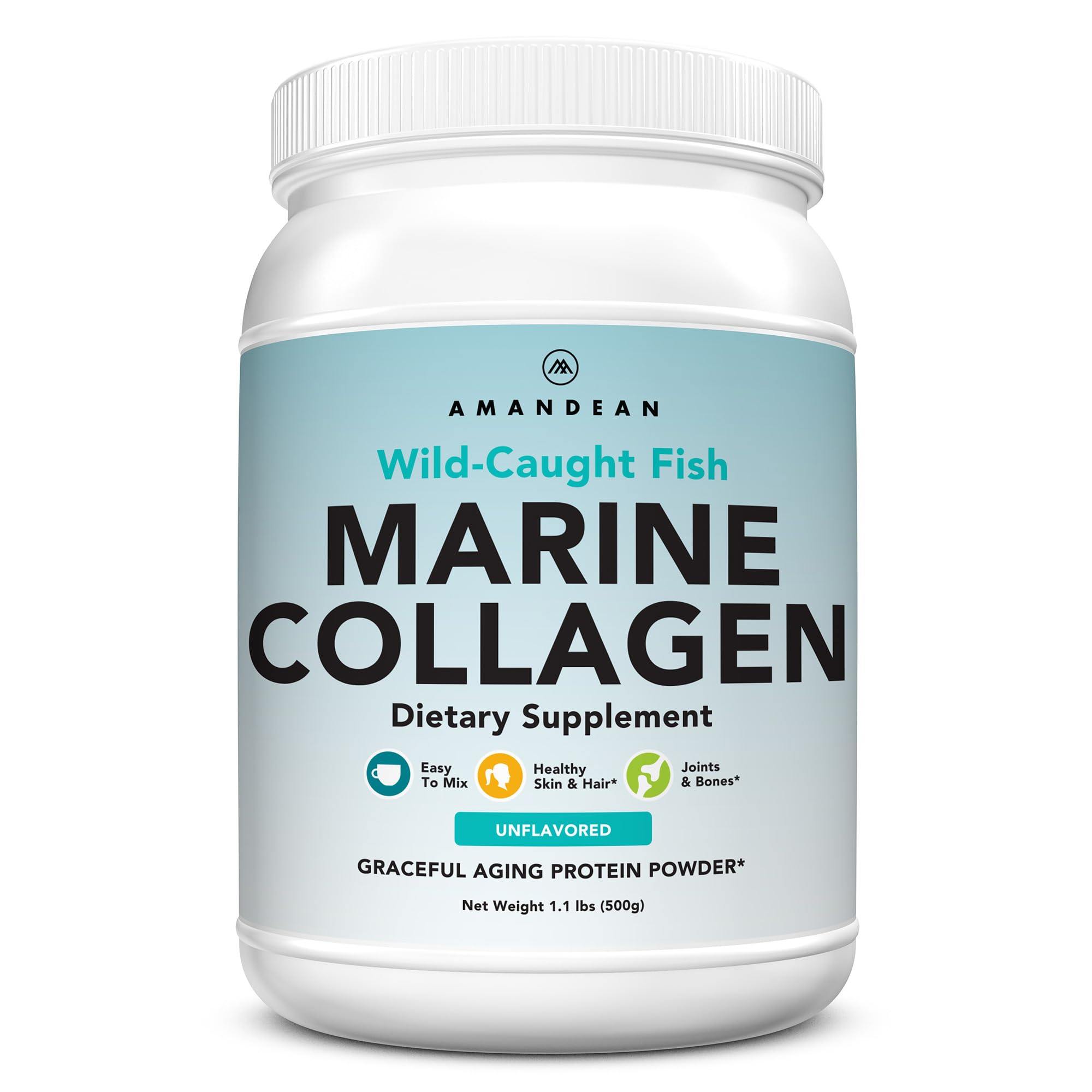 AMANDEAN Marine Collagen Peptides 500g front view