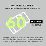 AMANDEAN Vegan Omega-3 Algal Oil Capsules with a measuring spoon
