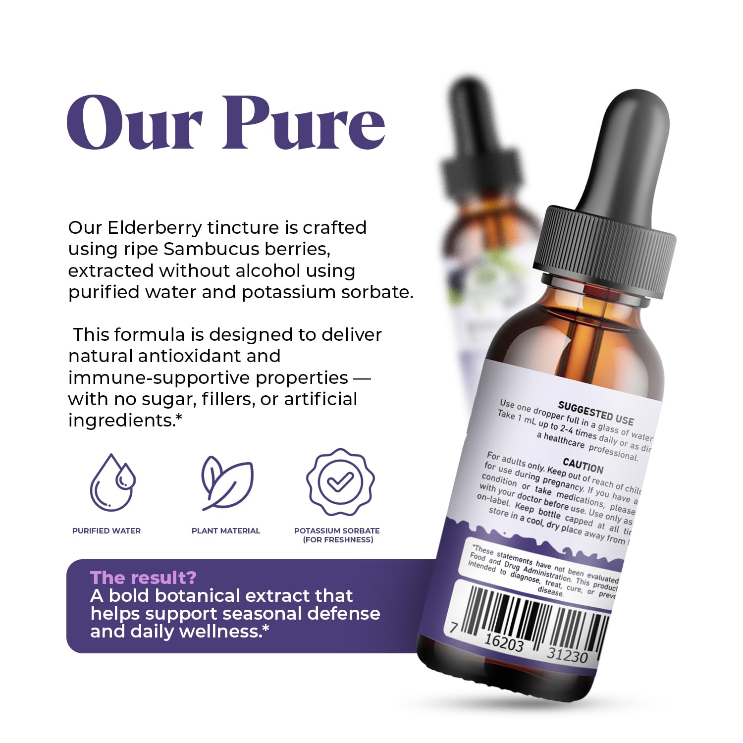 Amazing Botanicals Elderberry Tincture bottle with eco-friendly packaging