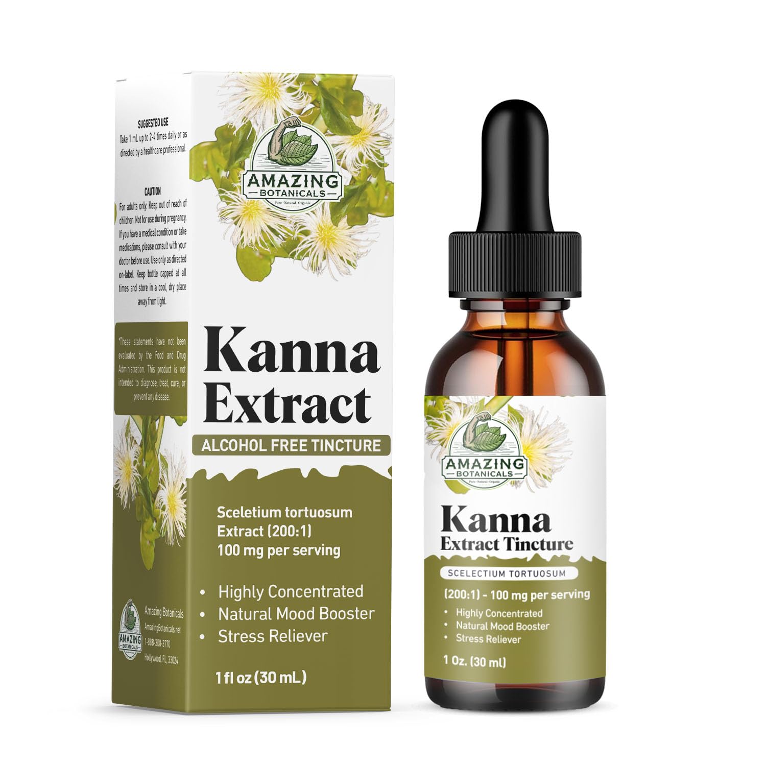 Amazing Botanicals Kanna Tincture 200X Extract 30ml front view