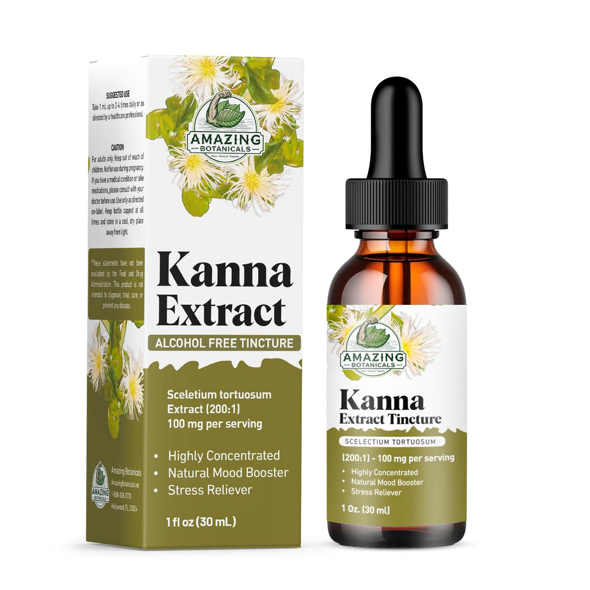 Amazing Botanicals Kanna Tincture 200X Extract 30ml front view