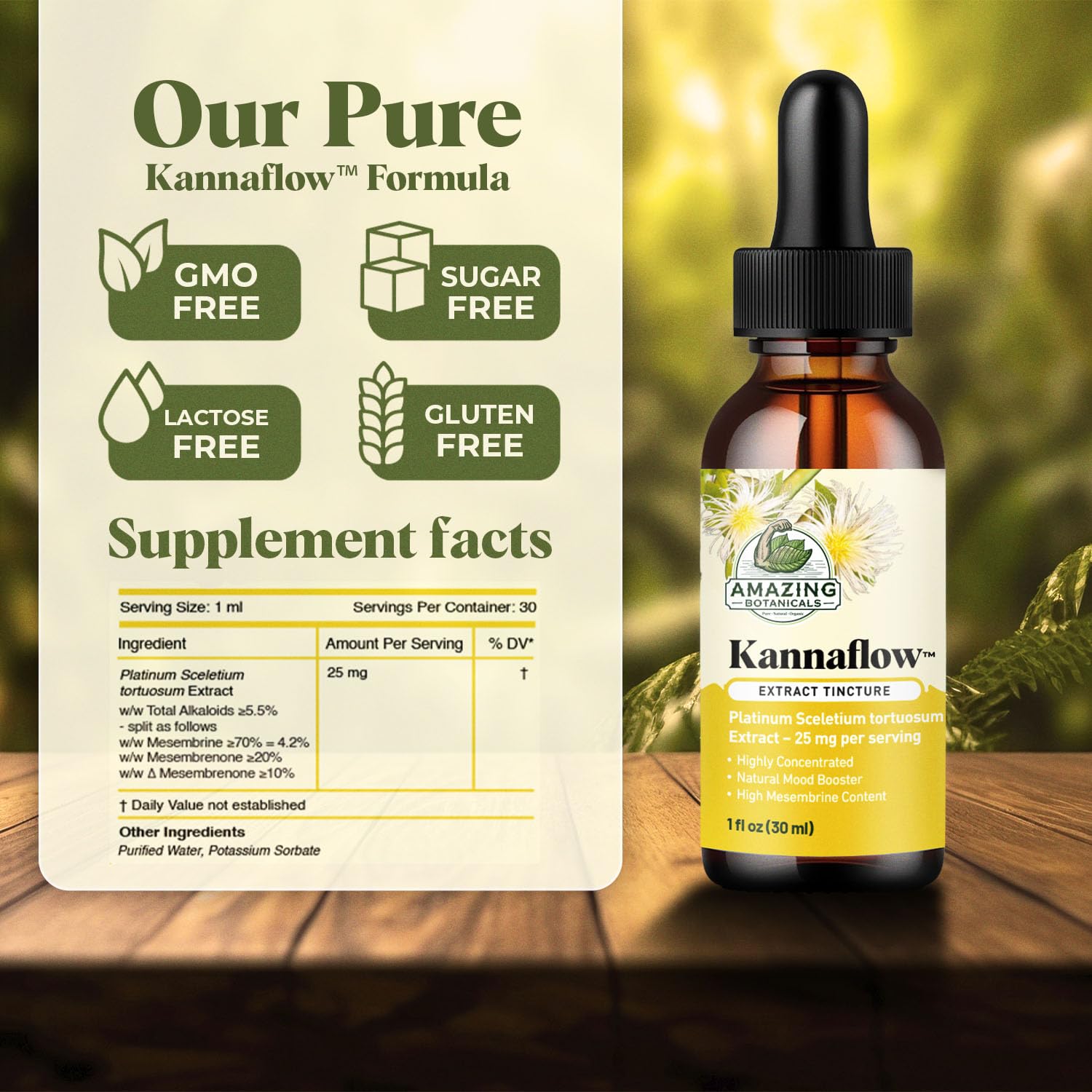 Amazing Botanicals Kanna Tincture 30ml bottle with dropper