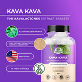 Amazing Botanicals Kava Kava Tablets on a wooden table