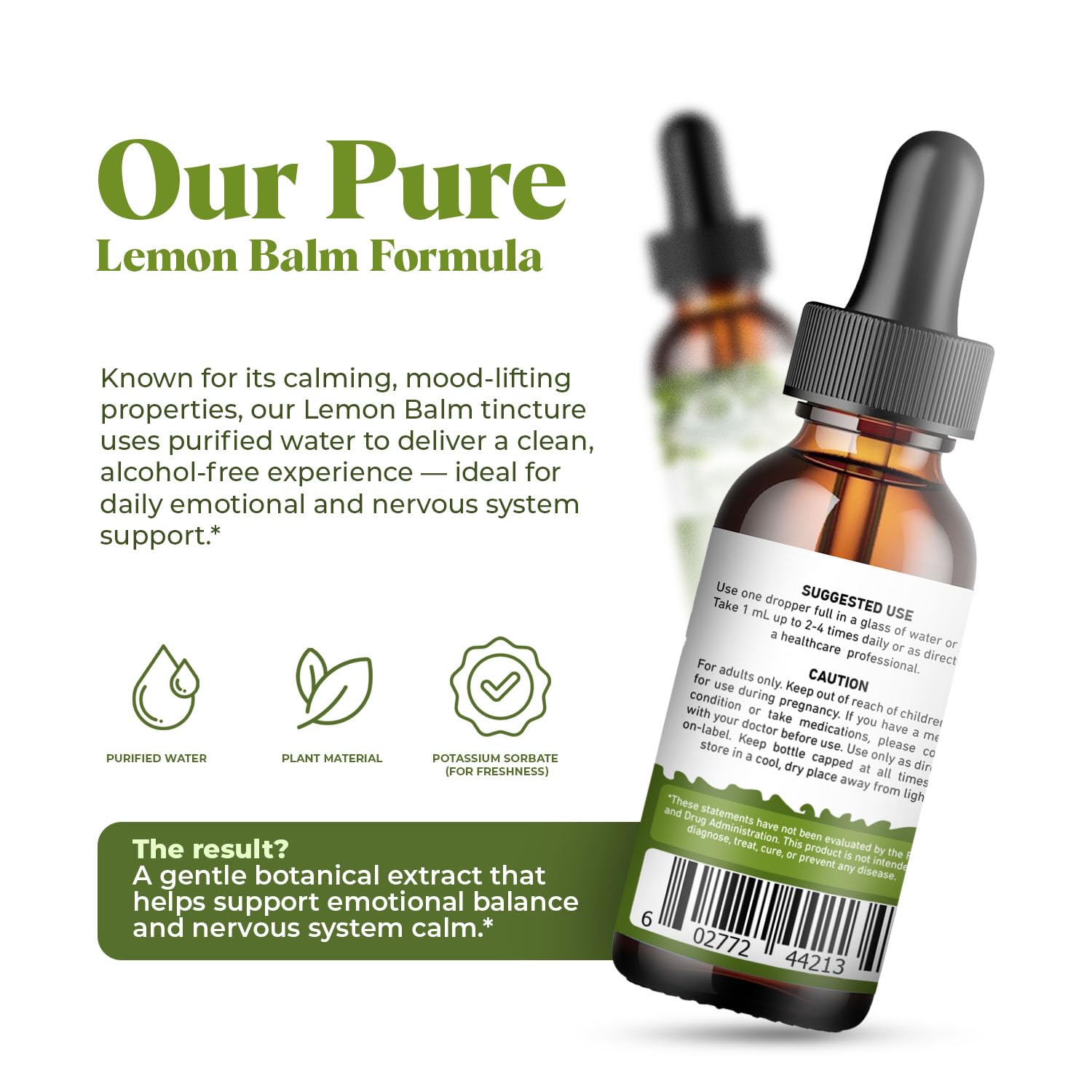 Amazing Botanicals Lemon Balm Extract Tincture 30ml label close-up
