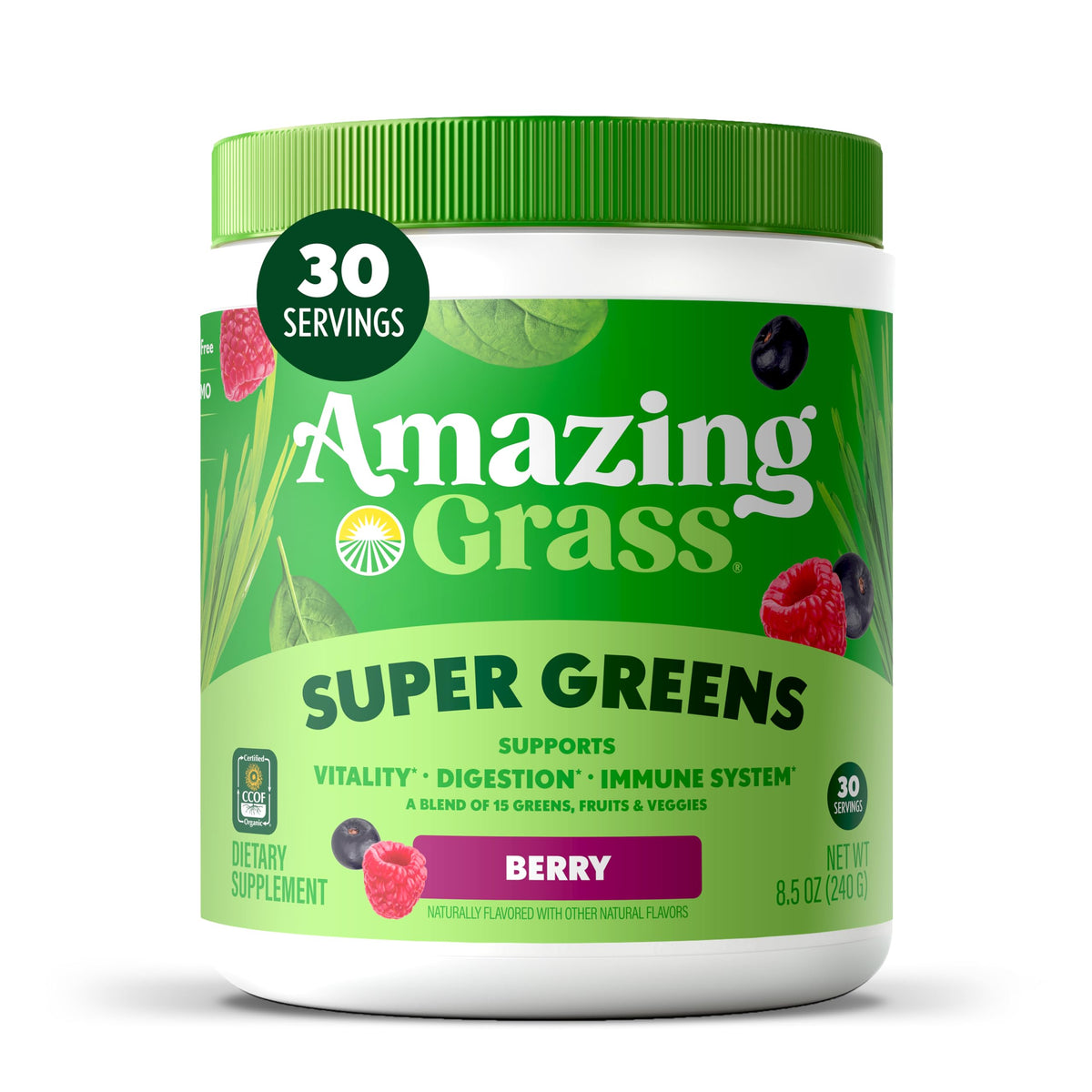 Amazing Grass Berry Green Superfood 318g front view