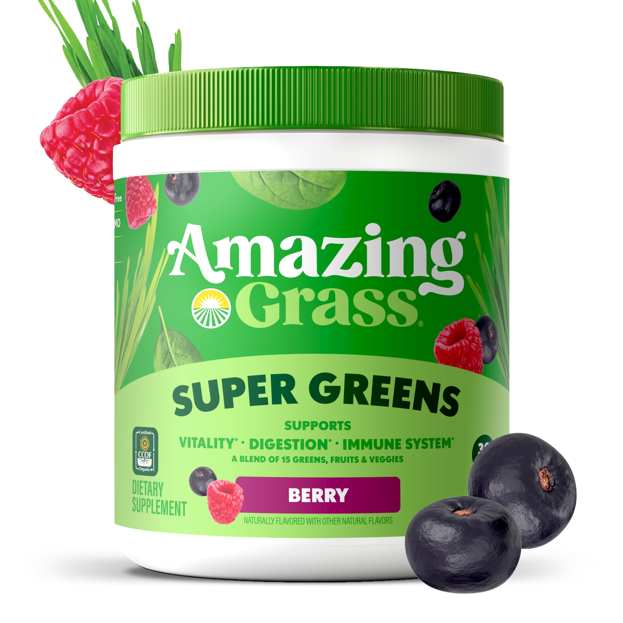 Amazing Grass Berry Green Superfood 318g packaging