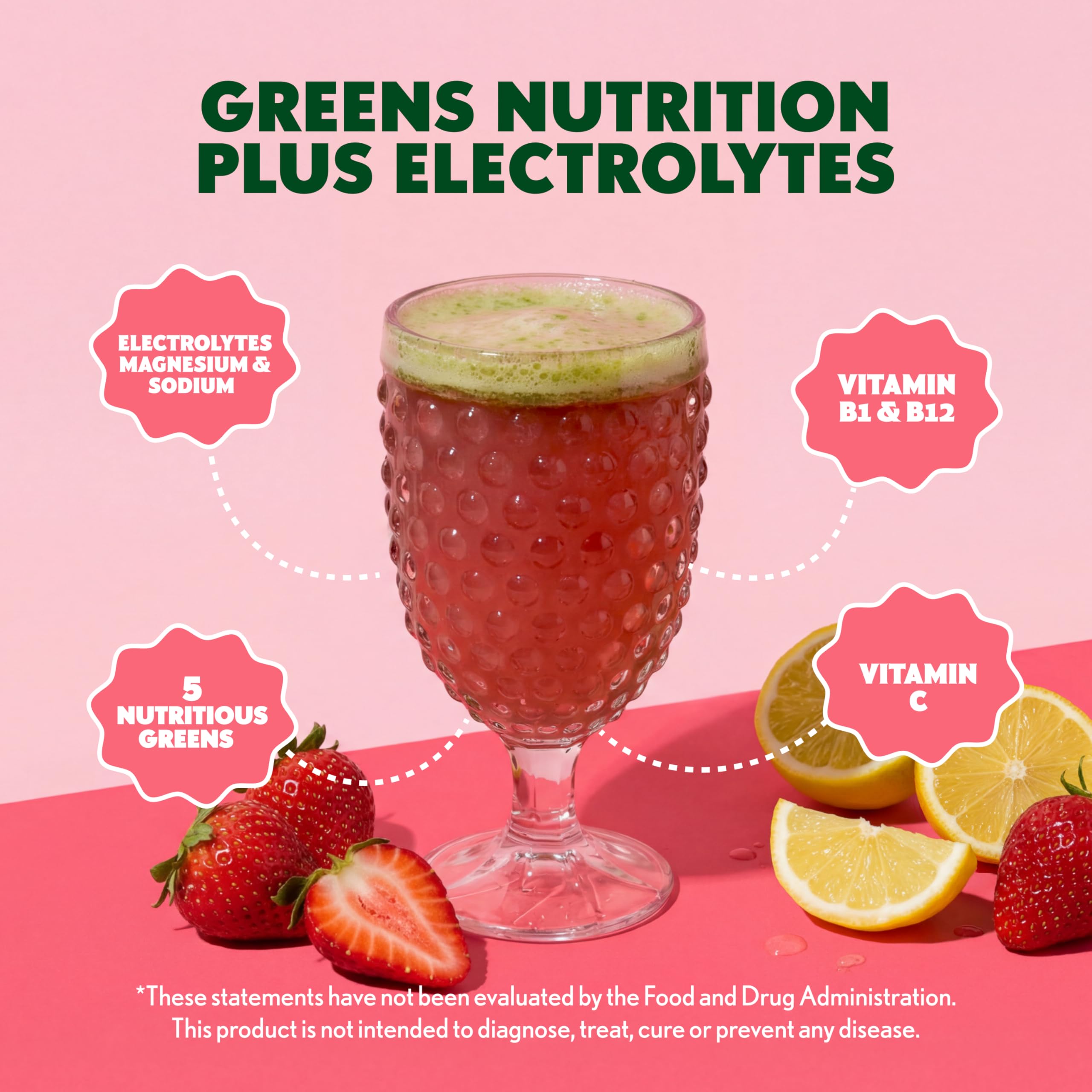 Amazing Grass Effervescent Greens Tablet dissolving in water