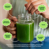Amazing Grass Green SuperFood 465g mixed in a smoothie